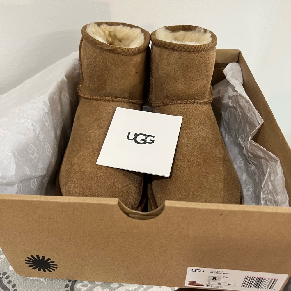 GENUINE Classic Mini ii UGGS -  CHESTNUT Mini Uggs size 8 NEW IN BOX